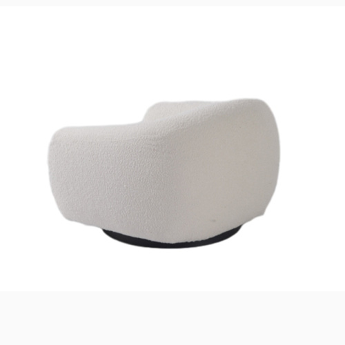 Modern Pascal Swivel Lounge Sandalyesi Beyaz Boucle