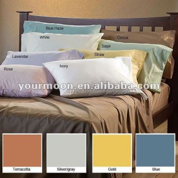 solid colors cotton 4 pcs bed sheet set for hotel/ household /wholesale