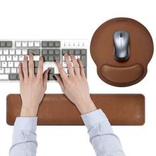 PU Leather Mouse Pad Wrist Support and Keyboard Wrist Rest Memory Foam Set for Computer, Laptop, Mac, Gaming and Office, Durable