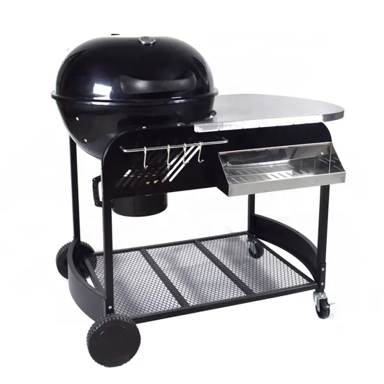 Hot Sales Movable Barbecue Bbq Grill Table Grill Charcoal Bbq Trolley Kettle Grill With Table