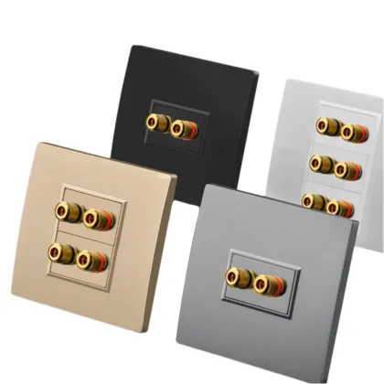 KTV Bar Headset Microphone Audio Panel with EU Standard 2.4 Port Speaker Socket