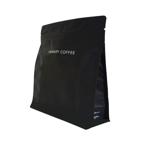 Flad bundgenanvendelig plastik kaffe genlydelig ziplock taske