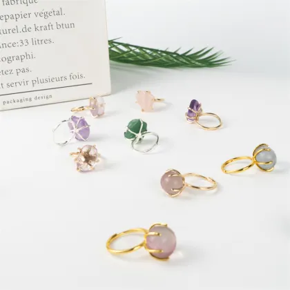 Wholesale Crystal Stone Handmade Mixed Rings for Semi-Precious Stone Crafts