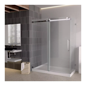 L-Shaped Rectangle Shower Rooms with Tempered Glass Sliding Enclosures