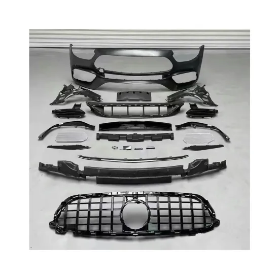 AMG Front Bumper Kit with Grille and Rear Diffuser Exhaust for Mercedes Benz E Class W213 2020-2023