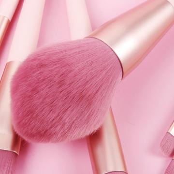 Kuas makeup pink menawan dengan tas PU