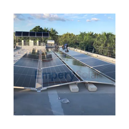 East-West Solar Panel Ground Mount Rack System for Flat Roofs