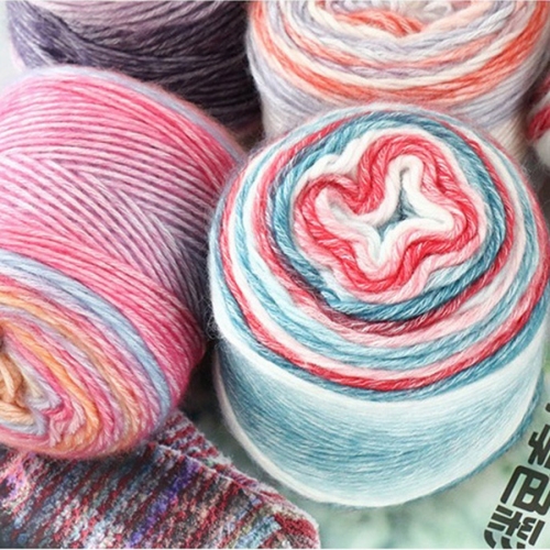 8pcs/lot Soft Cake Cotton Yarn Wool Blend Fancy Hand-Crocheting Yarn for Shawl Children Dress Diy Hand Knitting Materials