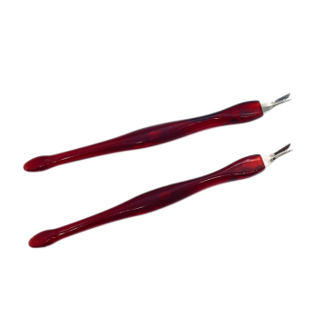 Red Acrylic Shovel Pedicure Pusher - Safety Care for Nail Trimming and Cuticle Removal