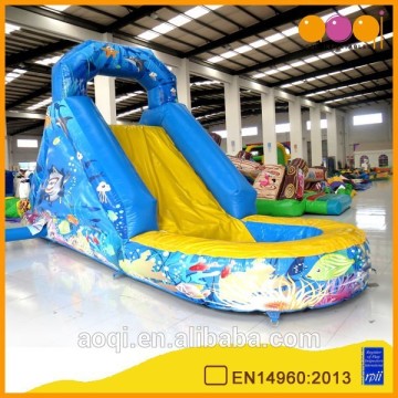 AOQI inflatable small water slide for pool with free EN14960 certificate
