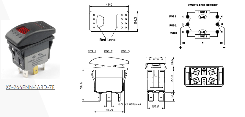 DC rocker switch