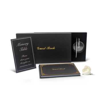 Custom Funeral Guestbook with Box and Pen
