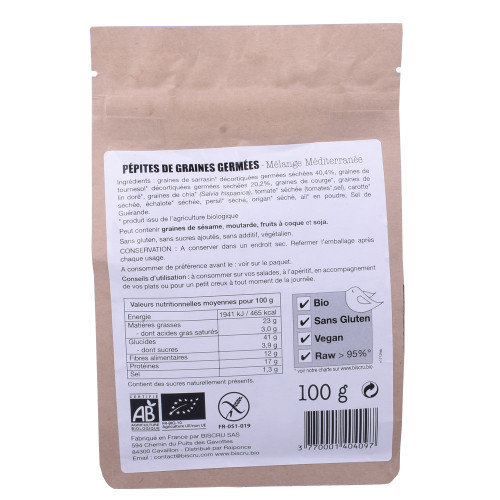 Compostable chocolate snack packaging with sticker
