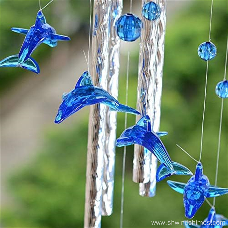 Wind Chime Acrylic Dolphin Hanging Garden Porch Decoration