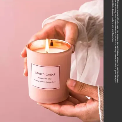 Valentine's Day electroplated spray glass scented candle