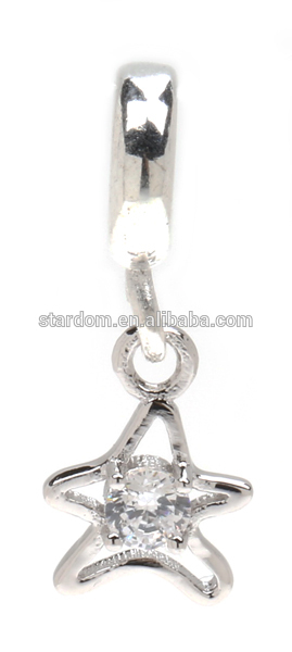 Sea star shaped 925 sterling silver pendant