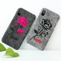 Handmade Phone Case Embroidery 3D Roses Bag