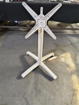 White Foldable Four-Legged Cast Aluminum Table Base D680×H720mm Adjustable Aluminum Table Leg Stand for Restaurant Cafe Outdoor
