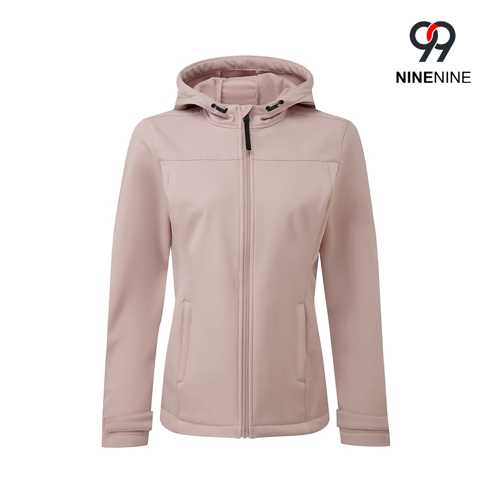 Womens Shower Resistant Hooded Softshell Jacket