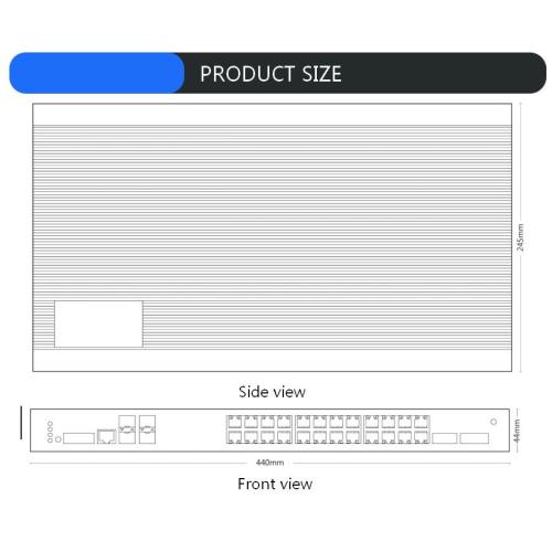 10G IP40 Industrial Network 24 Gigabit optical Port Managed Switch 1U Optical Aggregation Switch
