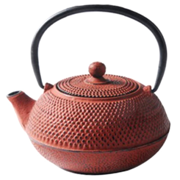 Red Embossed High-Quality Cast Iron Tea Kettle - 0.6L Teapot - China