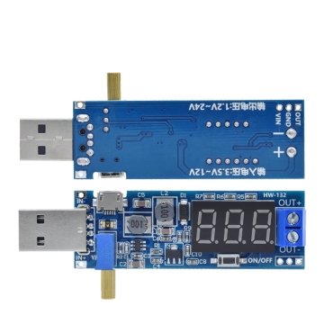 TZT DC-DC 5V to 3.5V/12V USB Step Up/Down Power Supply Module - Adjustable Boost Buck Converter Out DC 1.2V-24V