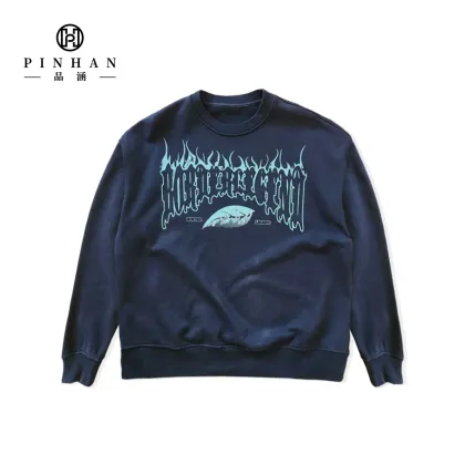 Plus Size Men's Custom Oversized Crewneck Sweatshirt - 100% Cotton Heavyweight DGT Print Pullover Hoodie