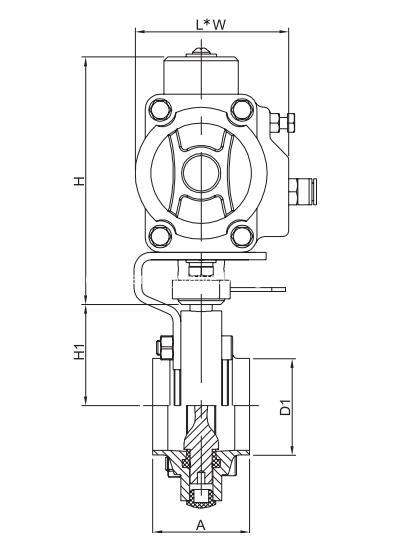 Hygienic Aluminium Pneumatic Butterfly Valve Weld 3A SMS ISO