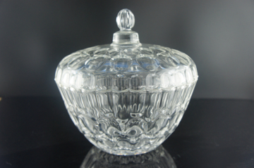 Clear Glass Sugar Bowl, Glass Candy Jar, Glass Food Jar Tz142