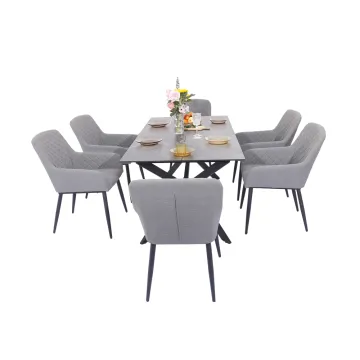 Outdoor Square Stainless Steel Dining Table Set
