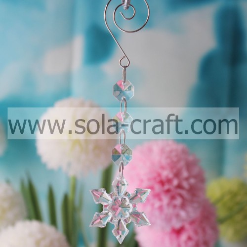 Pony 15.5CM Clear Grade A Acrylic Snowflower Holiday Bead Garland Prism Fit UK Curtain