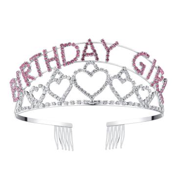 Pink crystal birthday girl tiara