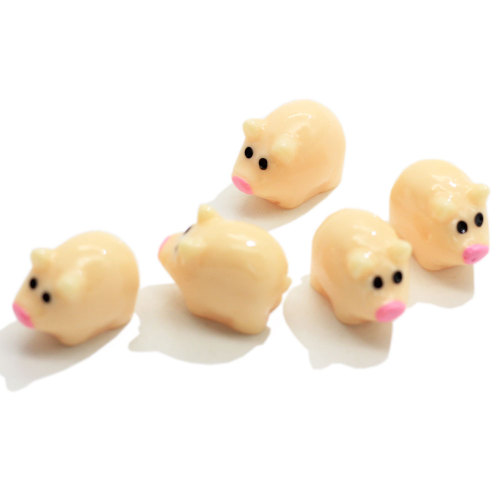 Hot Selling Mini Pig Shaped Resin Beads 100pcs/bag Flat back Cabochon DIY Toy Decor Charms Craft Ornaments Bead Spacer