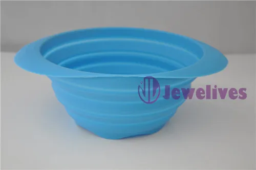 Fda Foldable Silicone Pot In Blue Color 