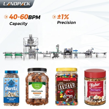 Granule Pasta Nut Coffee Jar Filling Capping and Labeling Production Line Machine