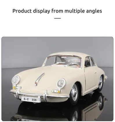 1:24 Scale Diecast Car Model: 1961 Porsche 356B Coupe by Burago - An Alloy Crafted Toy Collection Ornament and Children's Toy