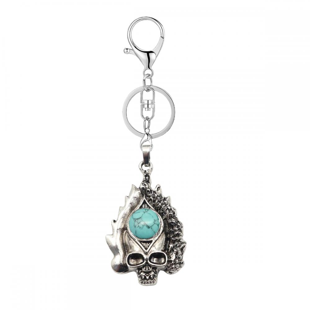 Gemstone Crystal Cab Silver Calavera de piedra Cabellón de piedra natural Aleado de llave de llave de llave Claus para regalos de cumpleaños