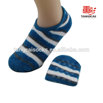 WSP-64China manufacturer moisture non slip spa sock/Bule Stripe Indoor Non-skid Women Socks