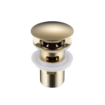 Gold moden Copper Sink Basin Drainer Pop -Up Pop -Up With Overflow - Pemasangan Bilik Mandi Chrome