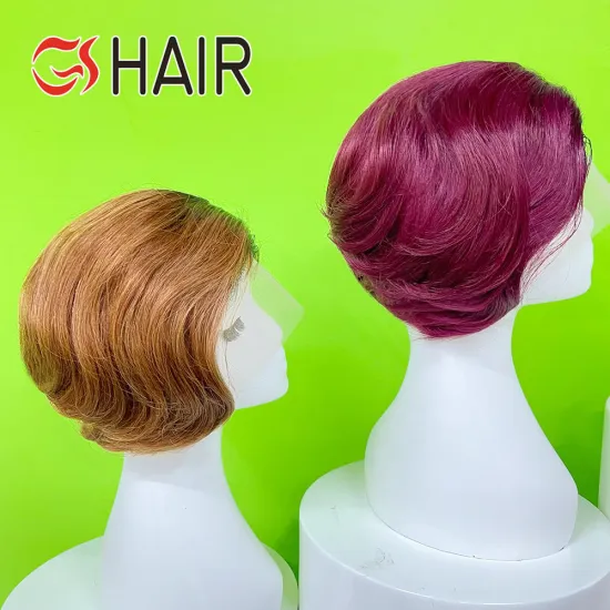 GShair Ombre 13x1 Lace Front Curly Pixie Cut Wig