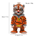 Tiger en argile en polymère 3D, bang de bécher de verre avec décoration d'argile en polymère Tiger mignon, tuyau d'eau en verre borosilicate, décoration de la maison