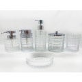 Silver Bath Set Glass Bottle