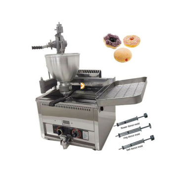 Automatic Donut Making Machine: Gas Type Donut Fryer with Three Molds