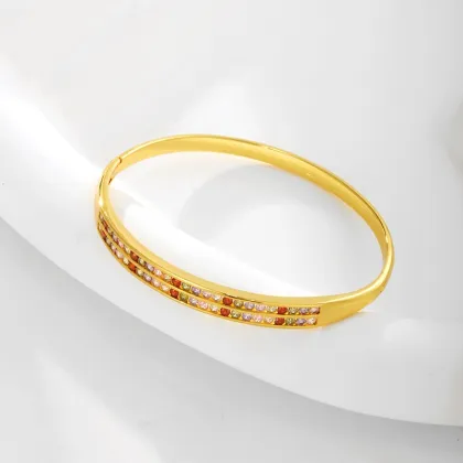 Jewelry Double Row Colorful Artificial Gemstone Bracelet