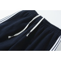 Micro Fleece Pants With White Vertical Stripes