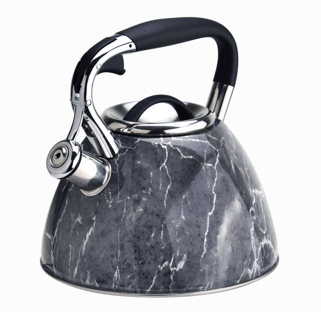 Stainless steel whistling kettle stovetop marble coating