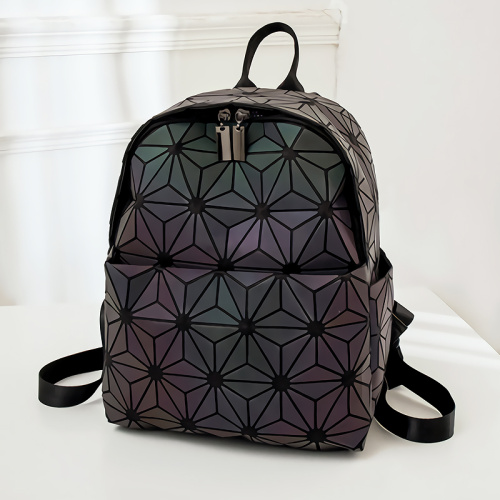 School Backpacks Geometric laser cut luminous women bag big capacity travel school bag for teenage girls Supplier