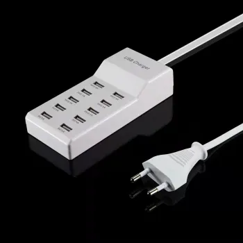 2.4A Multiple USB Wall Charger 10-Port USB Charger Station Adapter for Smartphones