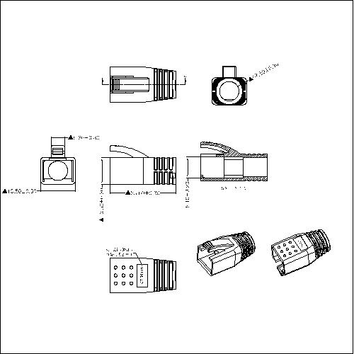 ATRPSR-AX-001 RJ45 PLUG SR Cover 5.5MM