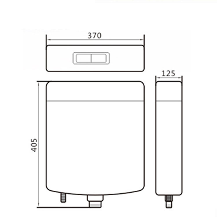 Wall Hung Dual Flush Plastic Toilet Qater Tank 